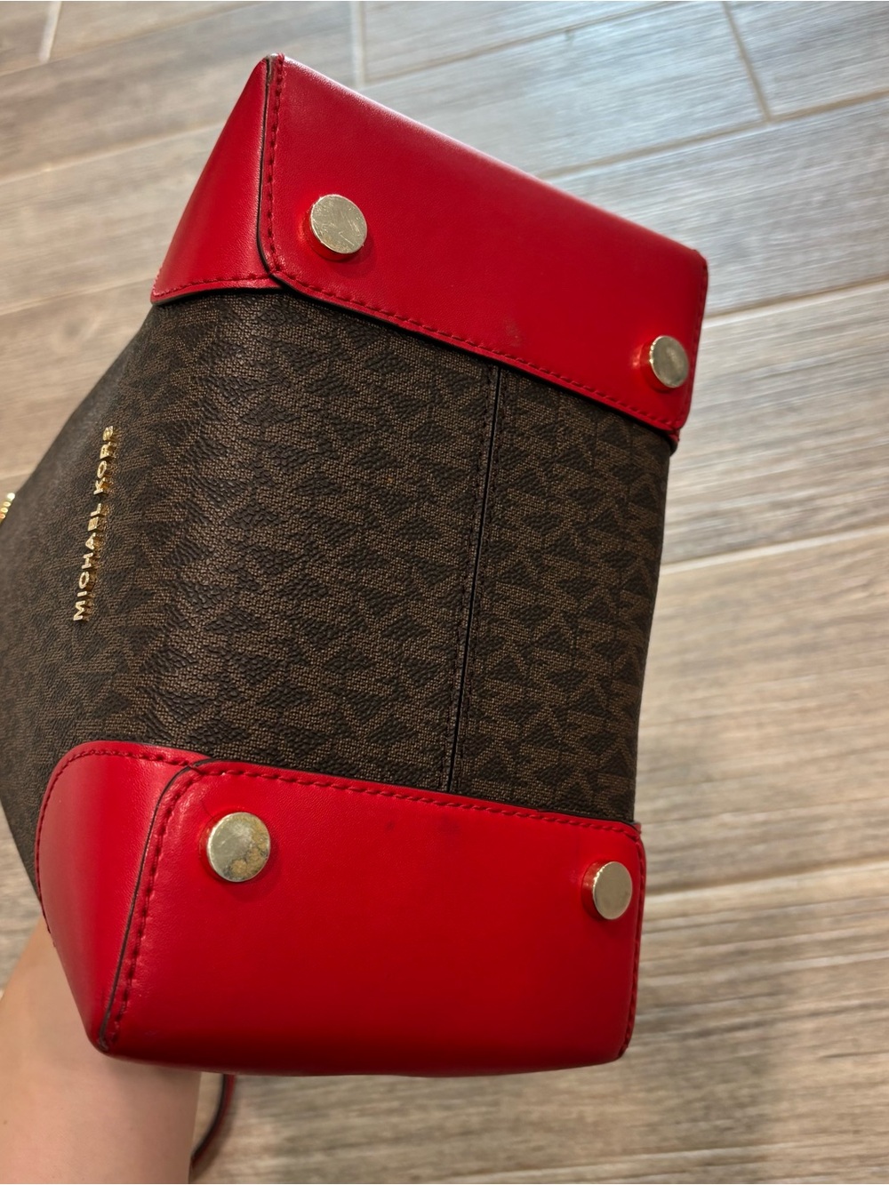Michael Kors Mercer Gallery Small Convertible Bucket Shoulder Bag red - Picture 9 of 10